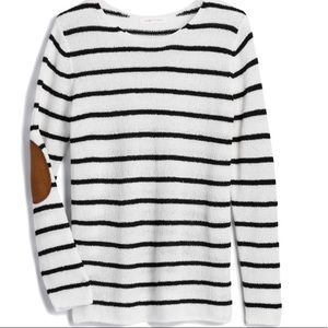 Lylah Elbow patch striped pullover sweater